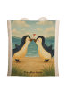 Mr. & Mrs. Panda Tragetasche Pinguine Kuss Design ohne Spruch in Weiß
