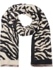 styleBREAKER Zebra Muster Schal in Schwarz-Beige