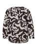 Street One Bluse mit Split Neck aus Leinenmix in Braun