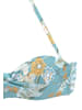 Sunseeker Bügel-Bandeau-Bikini-Top in aqua bedruckt
