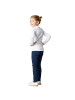 tectake Einfarbiges Langarm-Shirt für Kinder, weiß