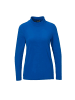 GOLDNER Langarm Stehkragenshirt Baumwollmix in royalblau