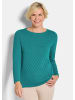 GOLDNER Ajourpullover Strickpullover mit Wabenstruktur in smaragd