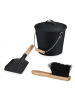relaxdays 3tlg. Ascheeimer Set in Schwarz