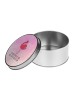 Mr. & Mrs. Panda Blechdose rund Flamingo Stolz mit Spruch in Aquarell Pink