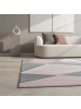 KADIMA DESIGN Teppich Kurzflor Waschbar Geometrisch ANDALO Strapazierfähig OEKO-TEX in Pink