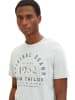 Tom Tailor Gestreiftes Shirt Rundhals Bedrucktes T-Shirt mit Print in Weiß