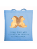 Mr. & Mrs. Panda Tote Bag Igel händchenhaltend mit Spruch in Sky Blue