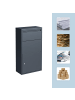 relaxdays Paketbox in Grau - (B)44 x (H)82 x (T)22 cm