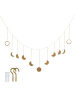 Intirilife Mondphasen Girlande Deko Kette aus Metall 114 x 28 cm in Gold