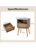 COSTWAY Nachttisch Rattan 40 x 30 x 60,5 cm in Braun
