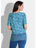 GOLDNER Kurzgröße:  Shirt Shirt in türkis / blau / weiß / gemustert