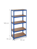 relaxdays Schwerlastregal in Blau - (B)90 x (H)180 x (T)45 cm
