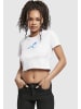Mister Tee Mister Tee Damen Ladies Butterfly Cropped Tee in white