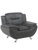 Beliani Sessel LEIRA II in Grau/Silber - (W) 113 x (H) 88 x (L) 86 cm