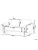Beliani 3-Sitzer Sofa MAURA in Beige/Gold - (W) 185 x (H) 83 x (L) 78 cm