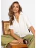 SASSYCLASSY Bluse in Crincle Optik in Weiß