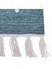 Beliani Geflochtener Teppich YAVU in Blau/Weiß - (W) 80 x (H) 80 x (L) 150 cm