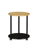relaxdays Beistelltisch in Schwarz/Natur - H(49) x Ø 40 cm