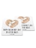 Mr. & Mrs. Panda Glasuntersetzer Otter Valentine mit Spruch in Weiß