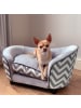Pawhut Hundesofa Grau+Schwarz L68,5 x B40,5 x H40,5 cm