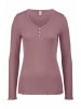 Hessnatur Pointelle Henley Schlafshirt in altrosa
