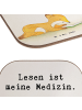 Mr. & Mrs. Panda Untersetzer Fuchs Lesen Design mit Spruch in Weiß