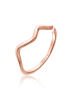 Elli Ring 925 Sterling Silber Geo, Wellen in Rosegold