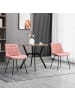 HOMCOM Esszimmerstuhl-50L x 61B x 79H cm-Rosa
