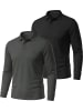 normani 2er Set Herren Langarm Poloshirt Lyroe in Schwarz/Anthrazit