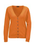 GOLDNER Kurzgröße:  Hochwertige Strickjacke in safran