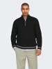 Only&Sons Strickpullover Stehkragen Regular Fit Langarm in Schwarz