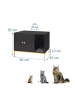 relaxdays Katzenschrank in Schwarz/ Gold – (B)80 x (H)55 x (T)50 cm