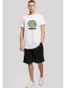 F4NT4STIC Long Cut T-Shirt Woodstock Artwork Flower Peace in weiß