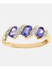 Diamant L'éternel Eternity-Ring aus 375 Gelbgold mit Diamant mit Tansanit gedreht