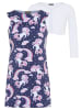 Kidsworld Bolero, Kleid & Leggings in blau gemustert