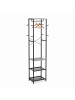 relaxdays Garderobenständer in Schwarz/ Grau - (B)40 x (H)181 x (T)28 cm