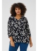 KAFFE curve Langarm-Bluse KCtrine Regular fit in Marine Flower