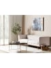Beliani 3-Sitzer Sofa SKAULE in Beige/Dunkler Holzfarbton - (W) 205 x (H) 71 x (L) 82 cm
