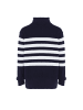 Bridgeport Damen Sweater in DUNKELMARINE WOLLWEISSER STREIFEN