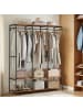 SONGMICS Kleiderschrank Blochic in Braun - (B)141 x (H)180 x (T)40 cm
