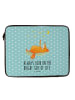 Mr. & Mrs. Panda Laptoptasche Fuchs Sterne mit Spruch in Türkis Pastell