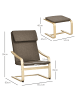 HOMCOM Relaxsessel mit Hocker-66,5B x 80T x 99H cm-Braun