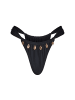 Moda Minx Bikinihose Gold Shells Rouched Fixed Bikini Bottom in Black
