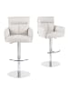 DUBI Möbel 2er-Set: Barhocker Leo in Creme - (B)54 x (H)96 x  (T)57 cm