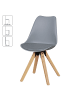 KADIMA DESIGN Esszimmerstühle 2er-Set | Kunstleder, Naturholzbeine, Skandinavisch in Grau