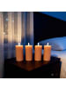 relaxdays 4 x LED Kerzen in Altrosa - (H)18 x Ø 7,5 cm