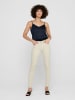 ONLY Skinny Fit Ankle Jeans ONLBLUSH Denim Hose Fransen in Creme