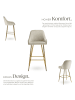 tectake Barstuhl Avane 48,5 x 57 x 108 cm, Belastbarkeit 120 kg, creme/gold