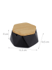 relaxdays 2 x Aschenbecher in Schwarz/ Natur - (B)11,5 x (H)6 x (T)10,5 cm